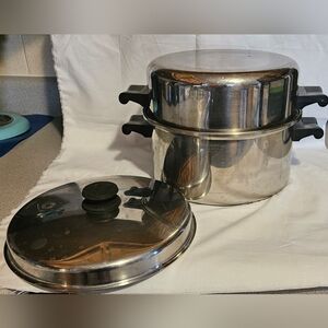 Saladmaster 6.5 Qt Tri-clad Stainless Steel Dutch Oven Stockpot Fry Pan Lid 18-8